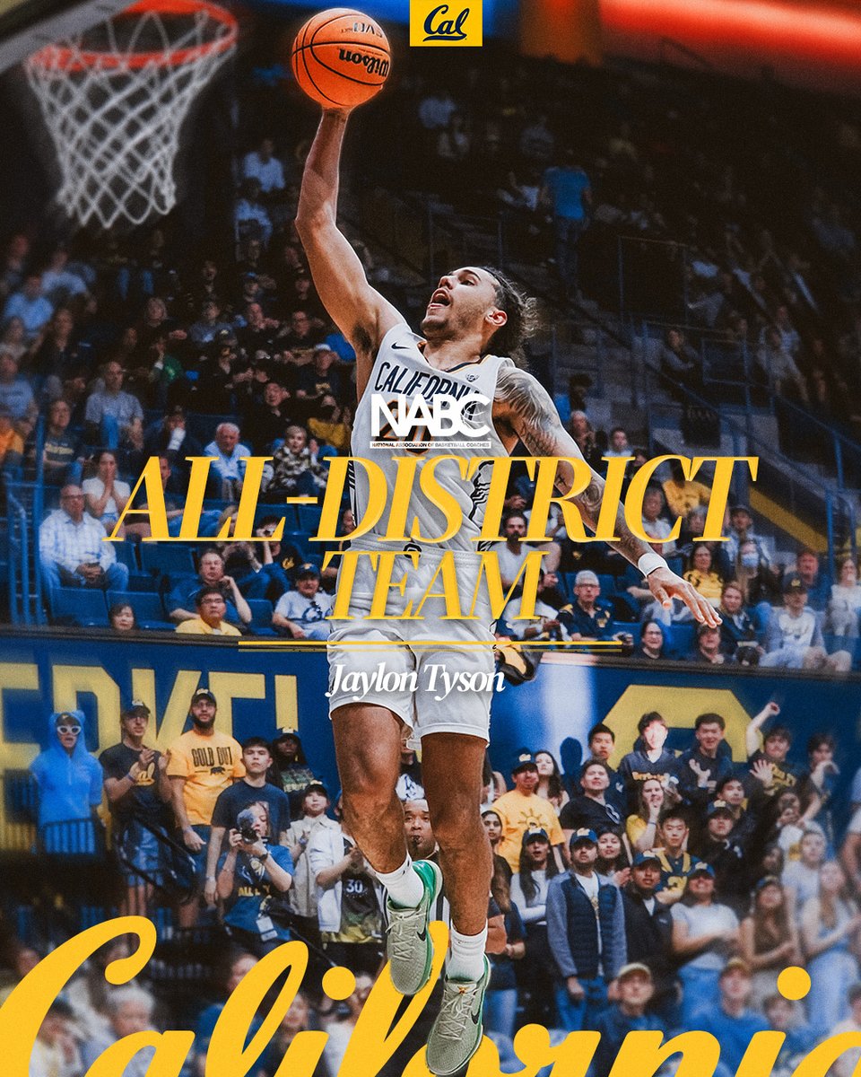 More honors for JT20 🔥 @jaylontyson → NABC All-District First Team 📰: calbea.rs/4a5vj4w #GoBears