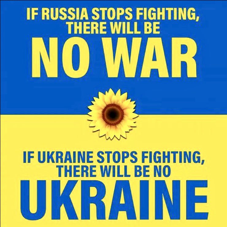 @BBQVatniks @ZelenskyyUa @LindseyGrahamSC If Russia stops fighting, there will be no war.
If Ukraine stops fighting, there will be no Ukraine. 

#FightForFreedom
#FundTheFrontline 
#SlavaUkraini