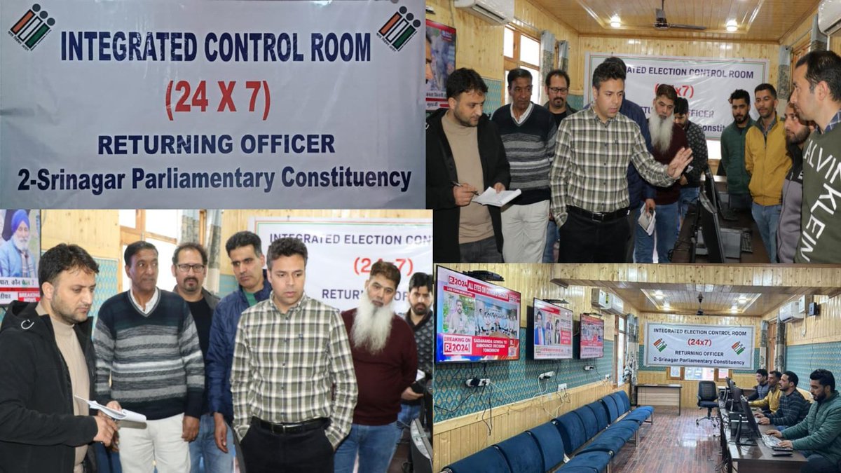 Srinagar district administration (@srinagaradmin) on Twitter photo *Lok Sabha Elections-2024*
Integrated Election Control Room & MCMC Centre established in Srinagar
24*7 facilities set up to integrate latest tech with poll process, efficient coordination in election related activities: DEO
<a href="/diprjk/">Information & PR, J&K</a>
<a href="/ddnewsSrinagar/">DD NEWS SRINAGAR</a>
<a href="/SrinagarSVEEP/">Election Srinagar DEO Office</a>
<a href="/DrBilalbhatIAS/">Dr Bilal M Bhat IAS</a> *Lok Sabha Elections-2024*
Integrated Election Control Room & MCMC Centre established in Srinagar
24*7 facilities set up to integrate latest tech with poll process, efficient coordination in election related activities: DEO
<a href="/diprjk/">Information & PR, J&K</a>
<a href="/ddnewsSrinagar/">DD NEWS SRINAGAR</a>
<a href="/SrinagarSVEEP/">Election Srinagar DEO Office</a>
<a href="/DrBilalbhatIAS/">Dr Bilal M Bhat IAS</a>
