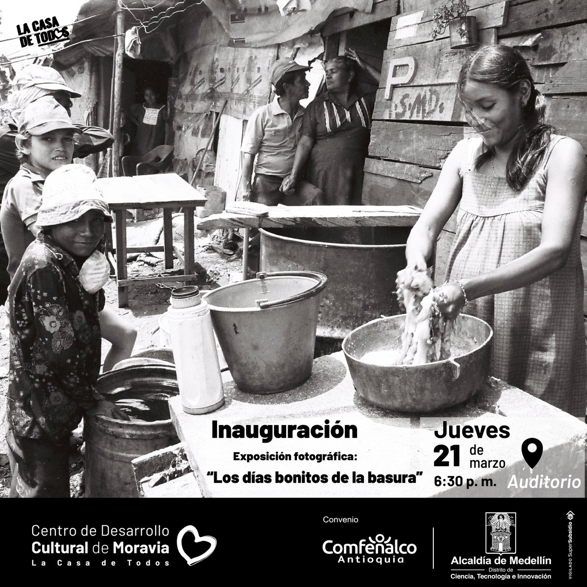 🖼️ Para inaugurar esta exposición fotográfica: “Los días bonitos de la basura” vamos hacer un conversatorio entre los fotógrafos Edgar Jiménez “El Chino” y Juan Fernando Ospina de @universocentro. Te esperamos en el auditorio del Centro de Desarrollo Cultural de Moravia.
