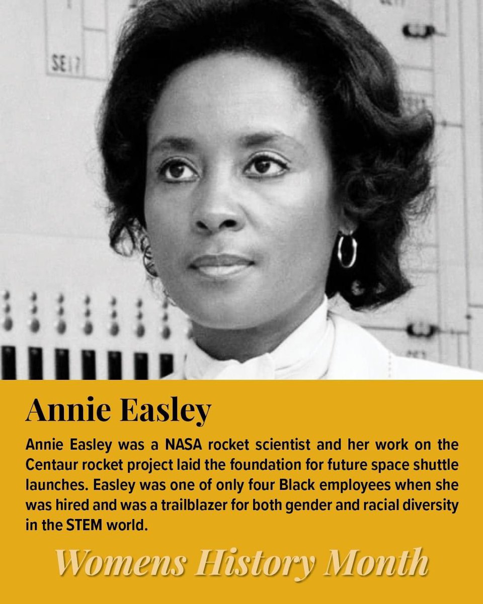 Annie Easley was a NASA rocket scientist and worked on the Centaur rocket project. Easley was one of only four Black employees when she was hired & was a trailblazer for gender and racial diversity in the STEM world. #LSU #LSUITS #WomensHistoryMonth #WomeninIT #WomeninTech