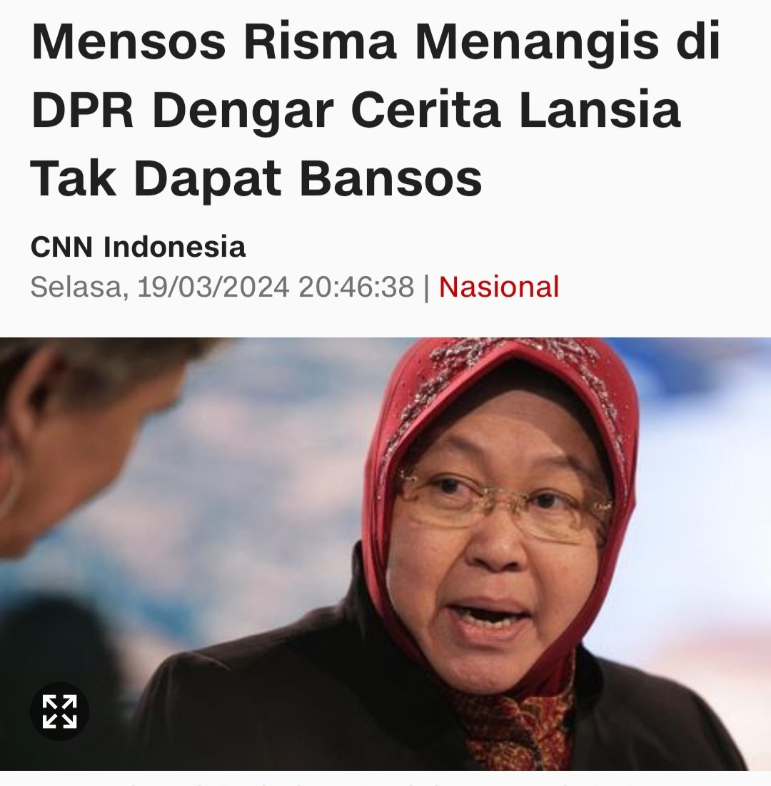 JhonSitorus_18's tweet photo. Tetap TEGAR bu Risma, apa yang ibu alami adalah konsekuensi dari Presiden yang HAUS kekuasaan

Saya paham bagaimana rasanya jobdesk diurusi oleh orang yang TAK BERKEPENTINGAN

Bansos yang harusnya melibatkan Bu Risma kini dicampuri oleh Presiden dan menteri yang lain yang RAKUS dan TAMAK

Terimakasih telah konsisten membela rakyat miskin, terimakasih telah setia bersama rakyat dan membela mereka yang harusnya mendapatkan haknya

Rakyat menilai, Presiden kita kini menghambur2kan uang untuk memenangkan anaknya agar duduk dikursi kekuasaan. Giliran pertanggungjawaban, bu Risma dibiarkan sendirian

Tenang bu, rakyat yang peduli dengan pemberantasan KKN dan ANTI ORBA di negara tercinta ini masih bersama ibu. Tetaplah berjuang meski DIGEMBOSI oleh teman sendiri untuk mereka2 yang harusnya mendapatkan haknya

We love you Bu Risma