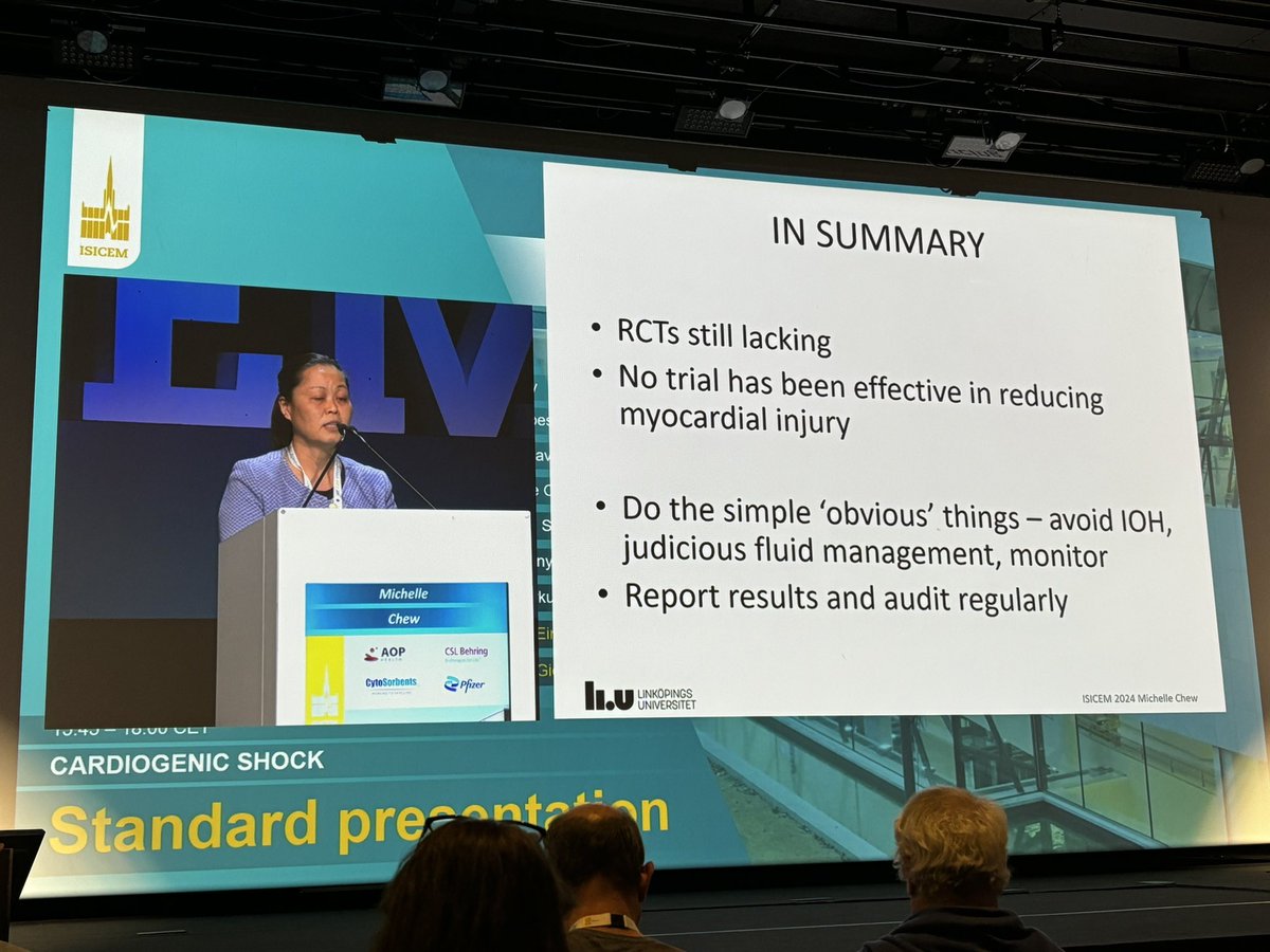 If considered as a cause of death, perioperative mortality would be the 3rd cause of mortality 😳

Amazing presentation on management of #postoperative #myocardialinjury from Michelle Chew 🫀💉

#ISICEM24