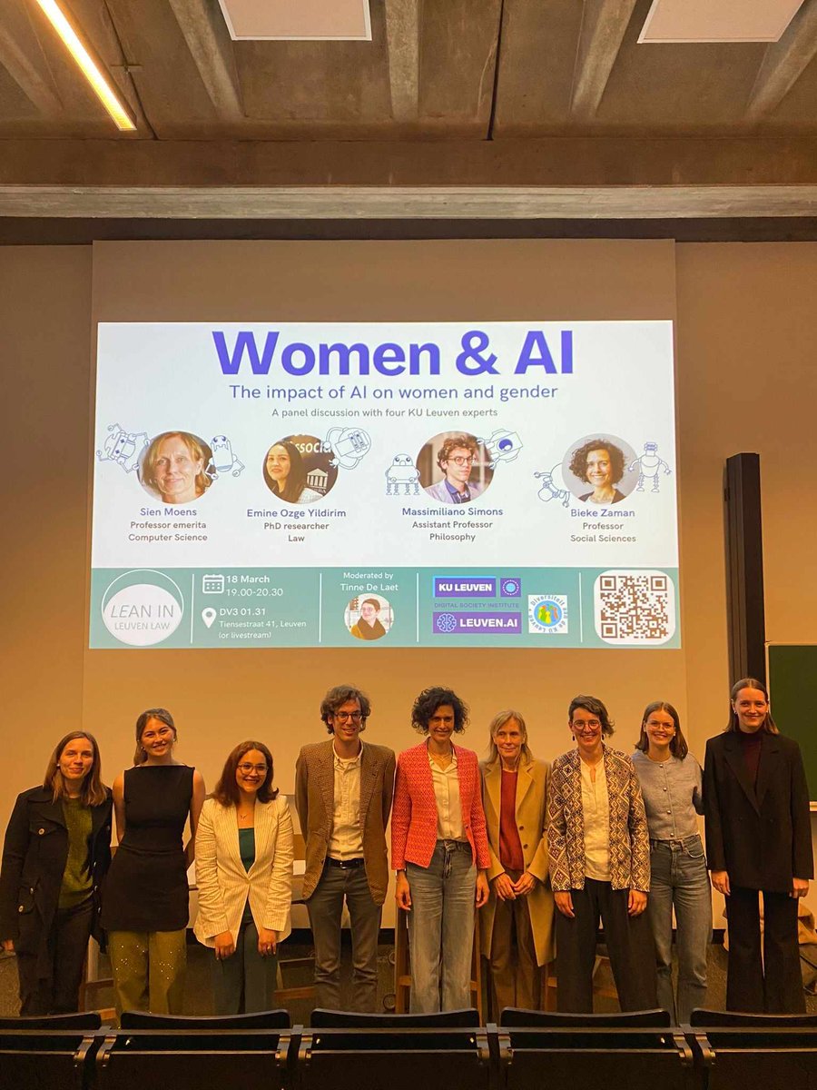 🌟 Grateful to @LeanInLeuvenLaw for hosting an interdisciplinary panel on #AI and women's rights yesterday! Huge thanks to our panelists, @LeuvenAi, and @KULeuvenDigiSoc for collaborating on this discussion. Let's continue to bridge disciplines for a more inclusive future💡