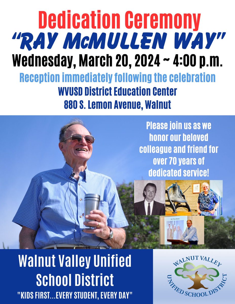 Please join us! We are expecting a large number of guests at the ceremony honoring Ray McMullen on Wednesday afternoon and suggest guests arrive early.
✅3:30 p.m. Meet and Greet
✅4:00 p.m. – 5:00 p.m. Dedication Ceremony and Reception
