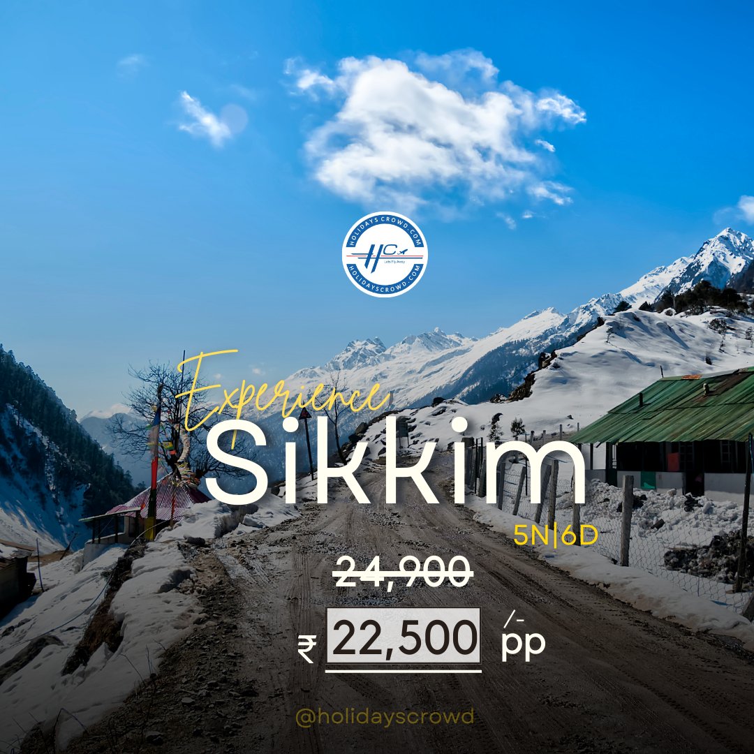 holidayscrowd's tweet photo. Explore the enchanting beauty of Sikkim with Holidays Crowd!

Your ultimate destination for an unforgettable adventure.
.
.
#TravelSikkim #adventureawaits #travel #himalayas #sikkimtourism #sikkim #tourism #travelgram #package https://t.co/4GHZRjzOWa