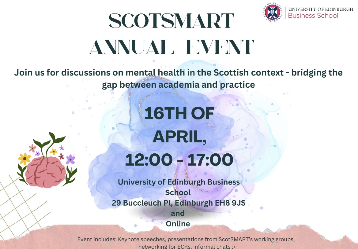 🌟 Dive into the forefront of student #mental health research in #Scotland! Join #ScotSMART's 2nd Annual Event on April 16th, 2024. Connect with experts, explore key insights, and expand your network. Register now for a day of inspiration and growth! Ticket links below ⬇️