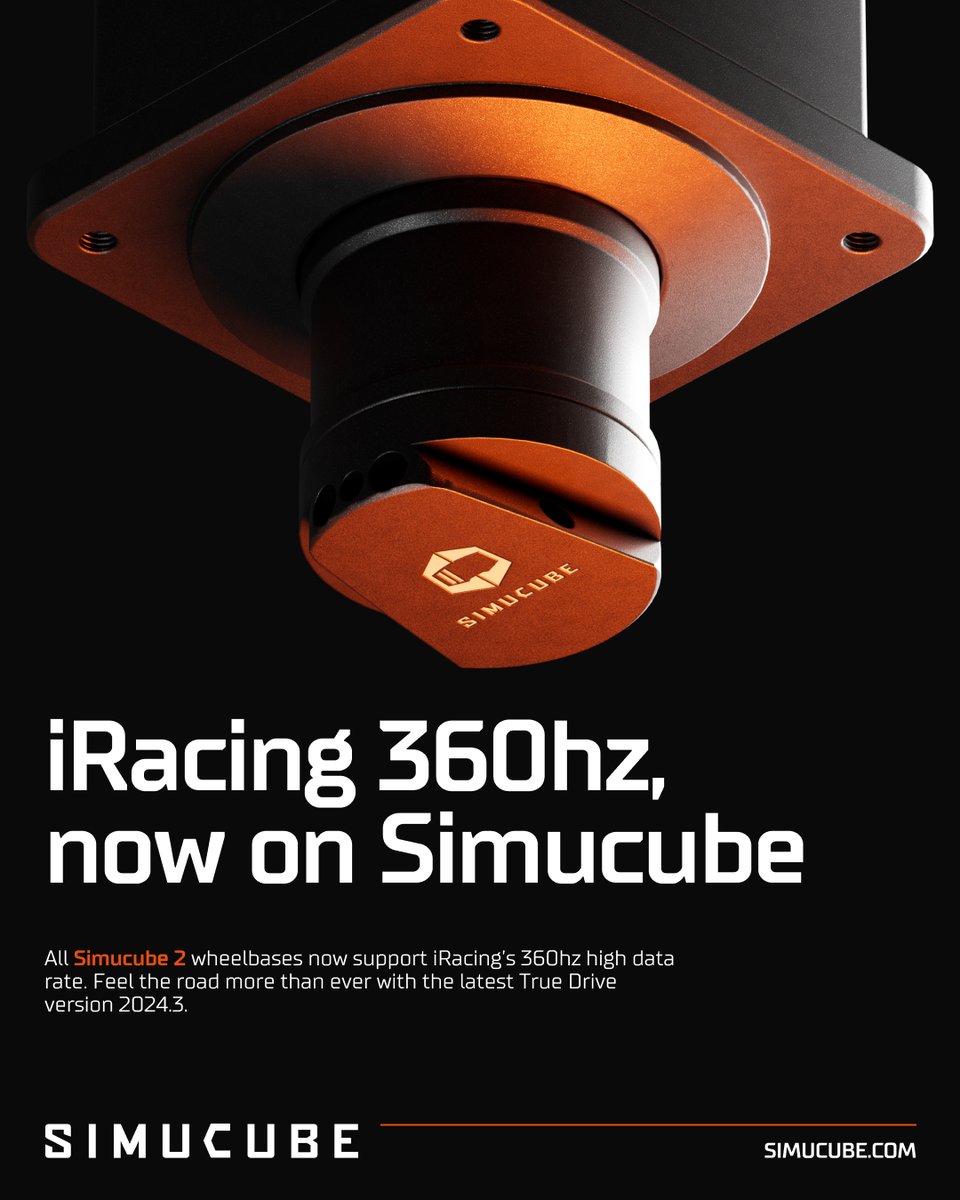 It's been a few days since Simucube wheelbases have supported 360hz data rates on iRacing. Tell us, how's it feeling? #simucube #iracing