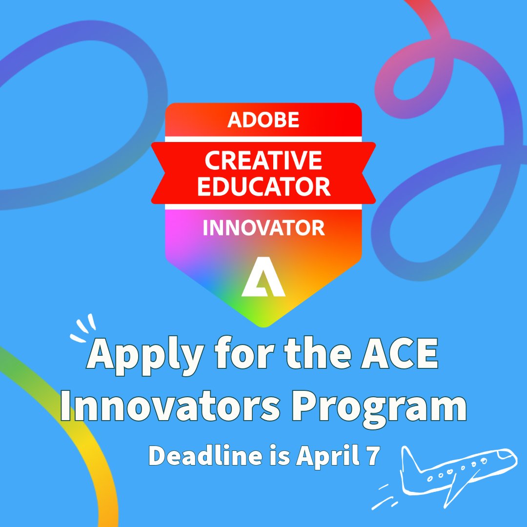🎉Exciting news! The #AdobeEduCreative ACE Innovator US cohort applications have been extended to April 7th! There is still time to apply! This community truly is the best - check it out 💜💙 bit.ly/aceapply24