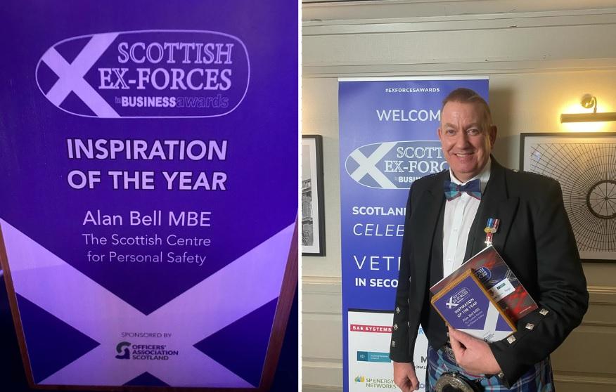 The founder of the Scottish Centre for Personal Safety charity in Ardrossan has been named Inspiration of the Year at the Scottish Ex-Forces in Business Awards dlvr.it/T4JNMj 🔗 Link below