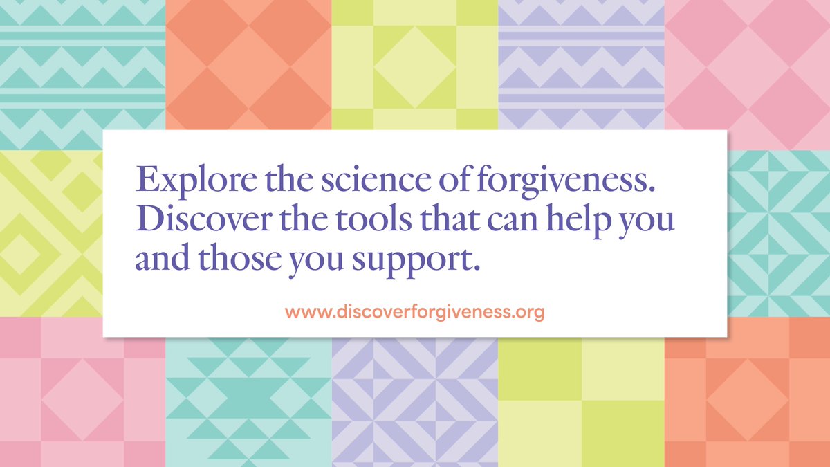 Discover Forgiveness is back and better than ever! Check out the new and improved DiscoverForgiveness.org to learn about the benefits of forgiveness through expert-validated tools and research.