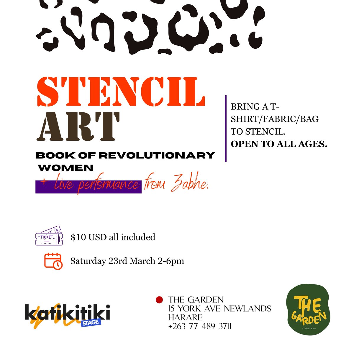 Katikitikispace's tweet image. After our musical women, we tap into our revolutionary women and Stencils, with the breathtaking voice of Zabhe.

Join us for a fun day, like no other