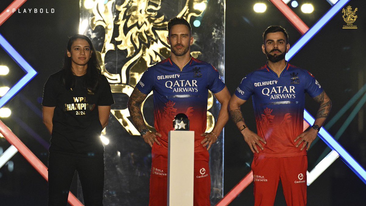 First look of our new team kit! 😍

It’s Bold, it’s new, it’s Red, it’s Blue and the Golden Lion shining through 🤩

#PlayBold #ನಮ್ಮRCB #RCBUnbox #IPL2024