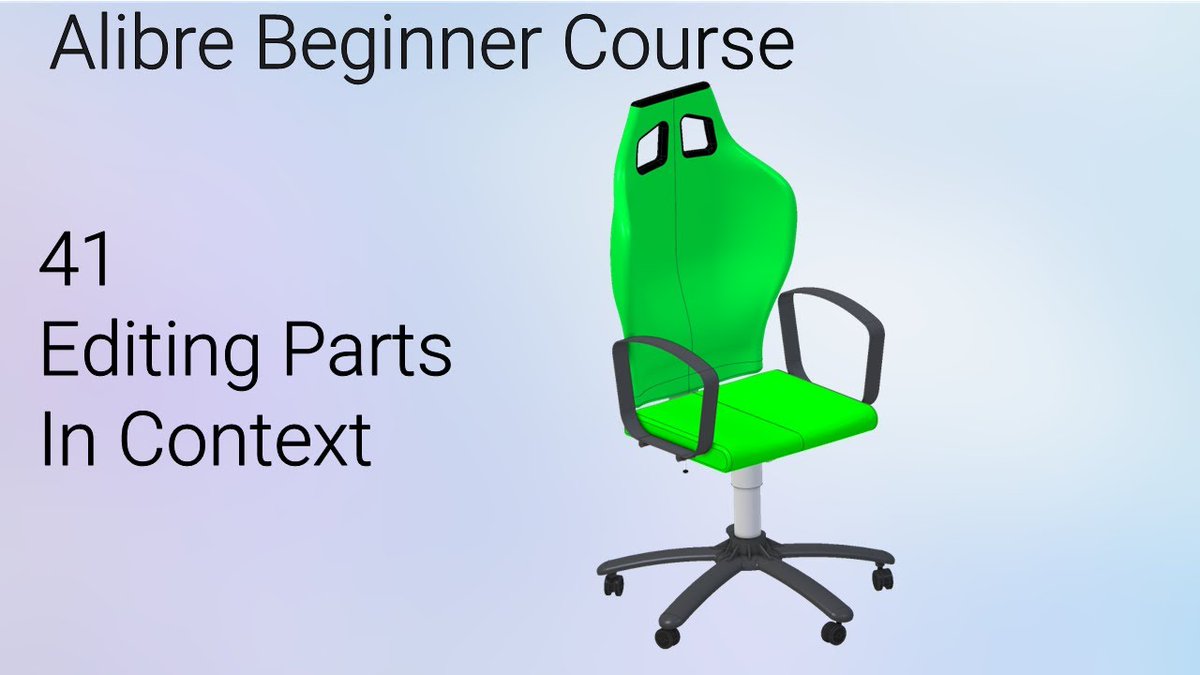 Alibre's tweet photo. Now that we have our chair assembly mostly put together let's try a new technique of editing parts within the context of the assembly. 

https://t.co/C1zxN4001h 

#alibre #cad #3dcad #tutorial #beginnerseries #assembly #editingincontext https://t.co/sKJDNUdBNY