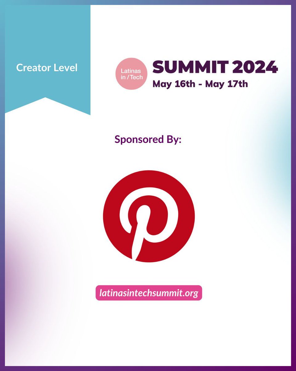 🎉We're thrilled to announce Pinterest as a proud sponsor of LiT Summit 2024!🚀 Together, we're empowering Latina innovators and shaping the future of tech. Get ready for an unforgettable experience on May 16th & May 17th! 🎟️ Get Your Ticket: latinasintechsummit.org