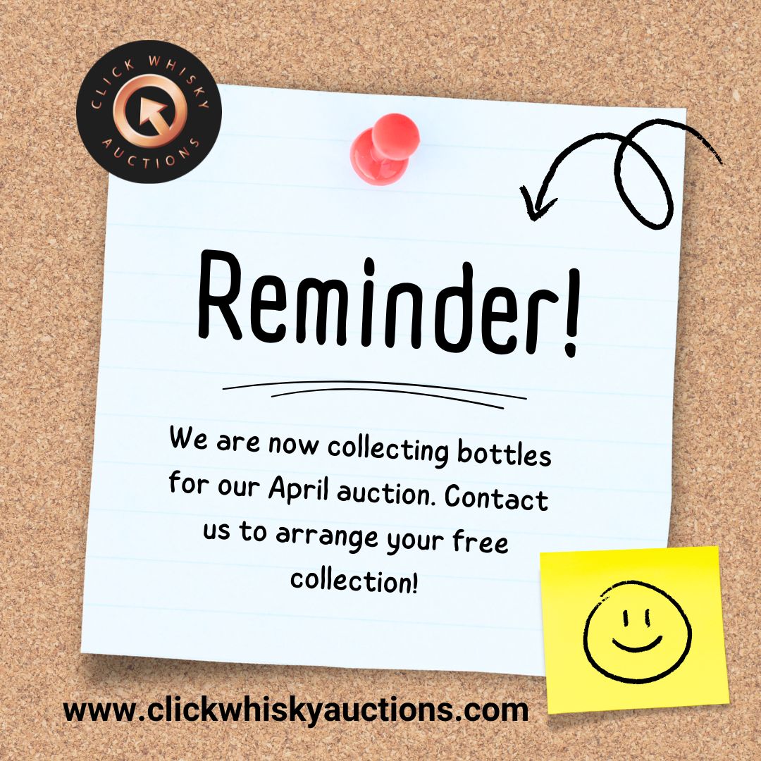 We are collecting whisky for our April auction. Contact us to arrange your free collection #clickwhiskyauctions #clickwhisky #sellwhisky #whiskyseller #freecollection #contactus #malt #whisky