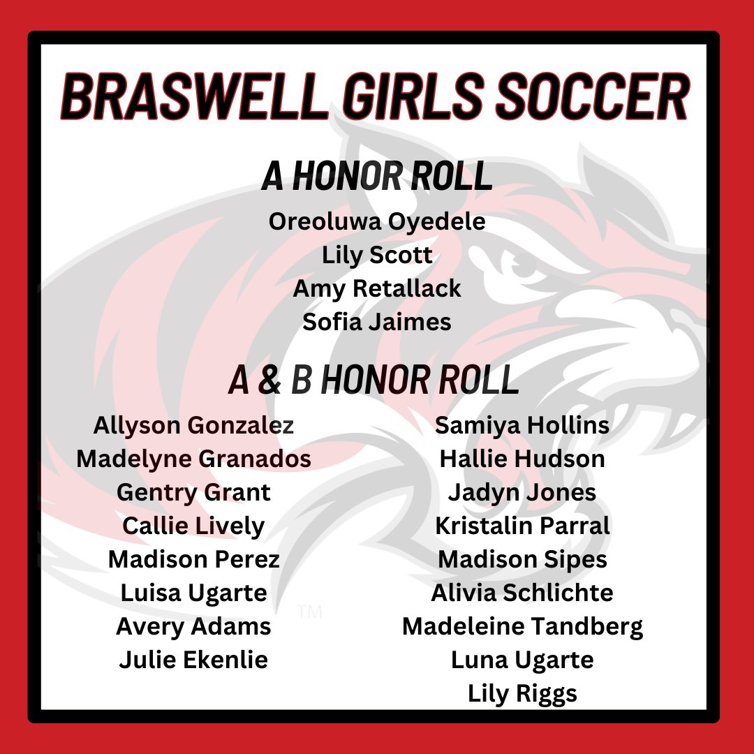 Congratulations to the following athletes who are not only excelling on the field but also in the classroom! #BengalExcellence
