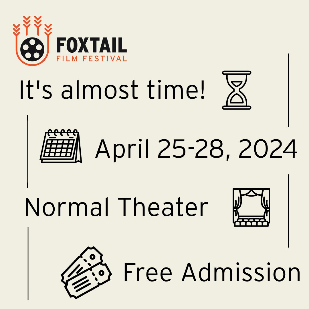 The Foxtail Film Festival is just around the corner! Here's everything you need to know about next months festival 🦊✨

#FoxtailFilmFestival #FreeAdmission #FilmFestival #April #StudentRun #NormalTheater #IllinoisStateUniversity #SchoolofCommunication