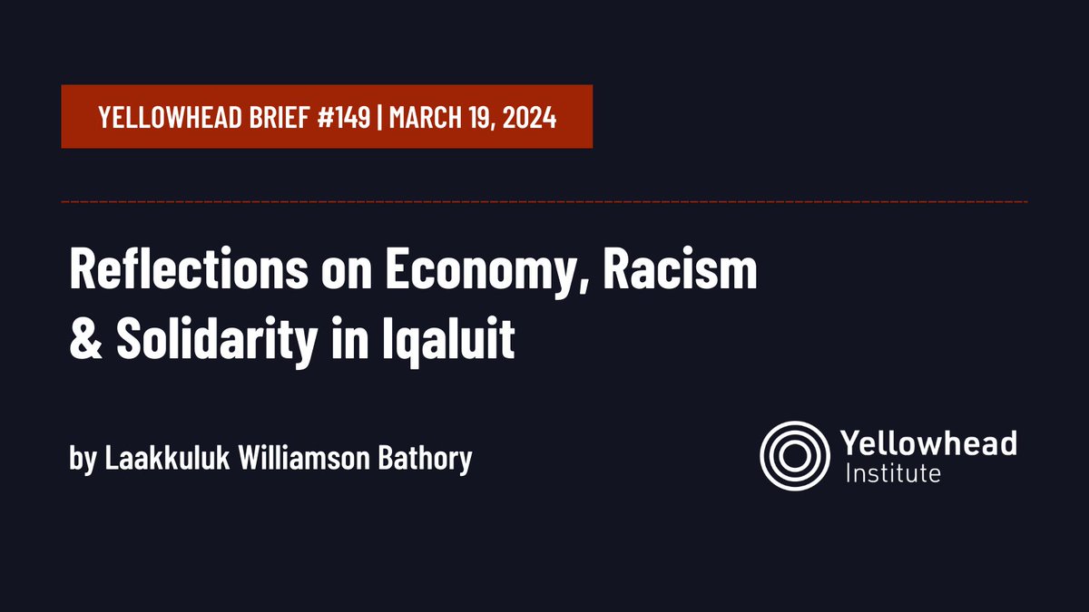 Racism in Iqaluit is not a new phenomenon. However, complicated social dynamics are shifting as the workforce is increasingly racialized. New tensions are emerging - but there is also an opportunity for new forms of solidarity, too. Read here: yellowheadinstitute.org/2024/03/19/eco…