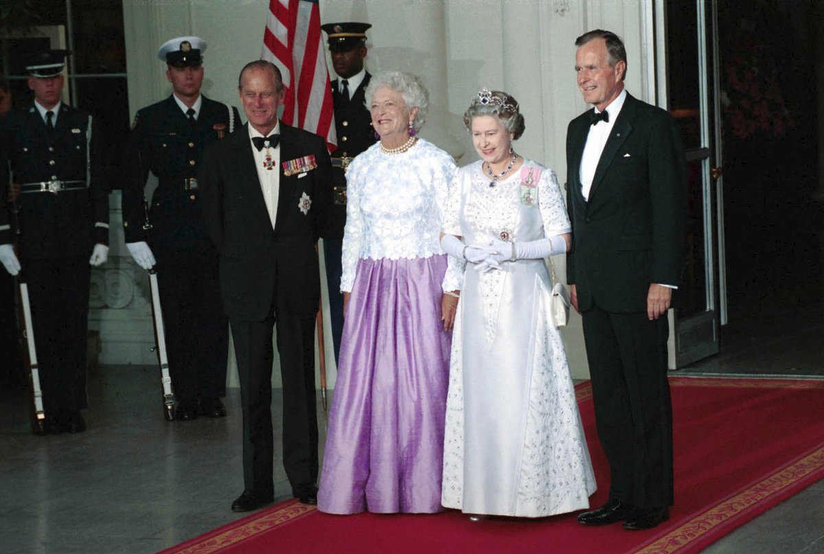 #MoreThanFirst Ladies: The White House Years President and Mrs. Bush host Queen Elizabeth and Prince Phillip of Great Britain at a State Dinner. 14 May 1991 Photo Credit: George H.W. Bush Presidential Library and Museum #bush41 #bush41library #bush41museum