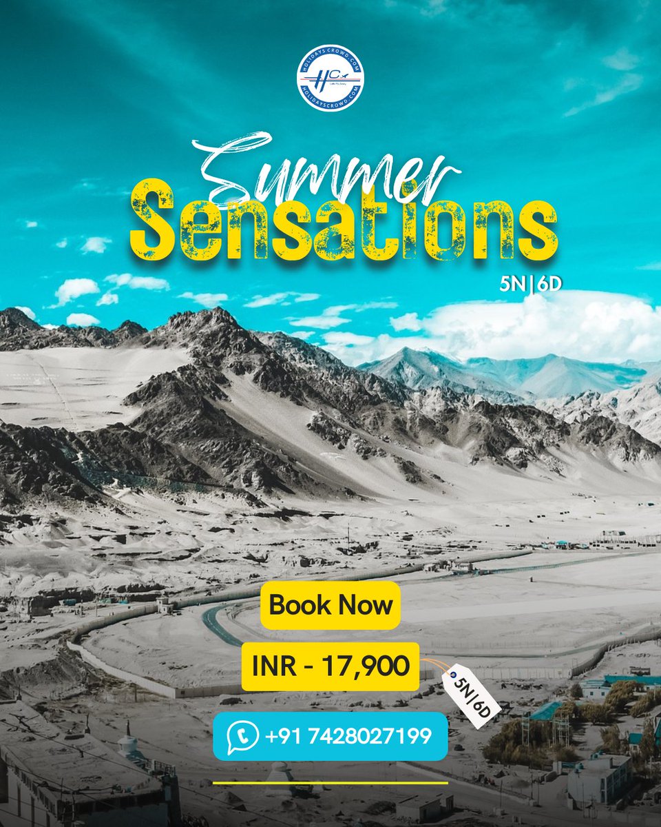 holidayscrowd's tweet photo. Escape the ordinary and embrace the extraordinary!

🏔️✨ Dive into the breathtaking landscapes of Leh Ladakh with our exclusive travel #package.

Plan your journey with Holiday Crowd today.

#leh #ladakhtourism #ladakhdiaries #travelblogger #tourisme #travelblogger #bloggerlife https://t.co/EoeHZtBJ6Q