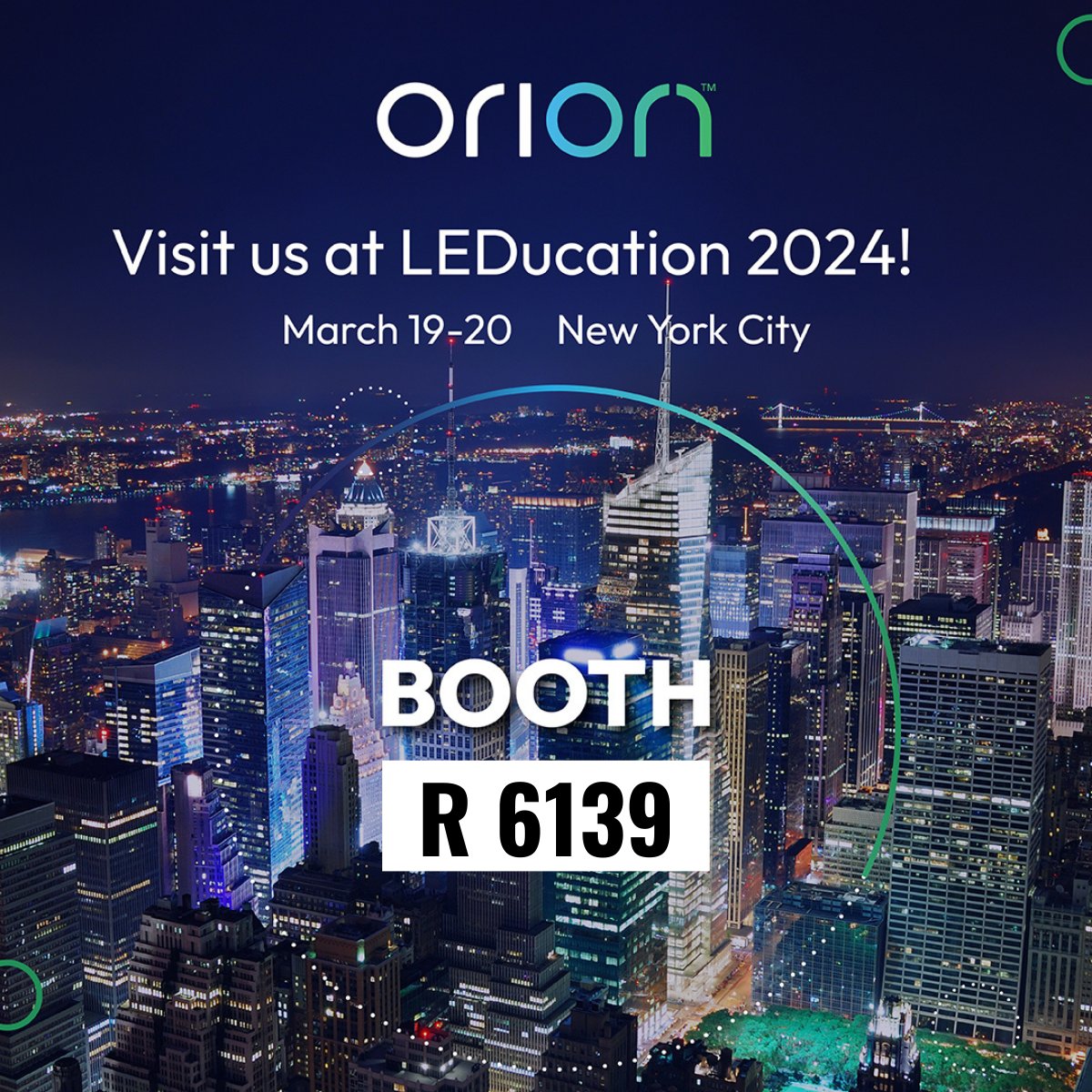 orionlighting's tweet photo. We’re excited for another great event at LEDucation 2024! Our team is in New York, and we are ready to talk all things LED!
#LEDucation #LEDucation2024 #OrionEnergySystems https://t.co/rYDnOihur6