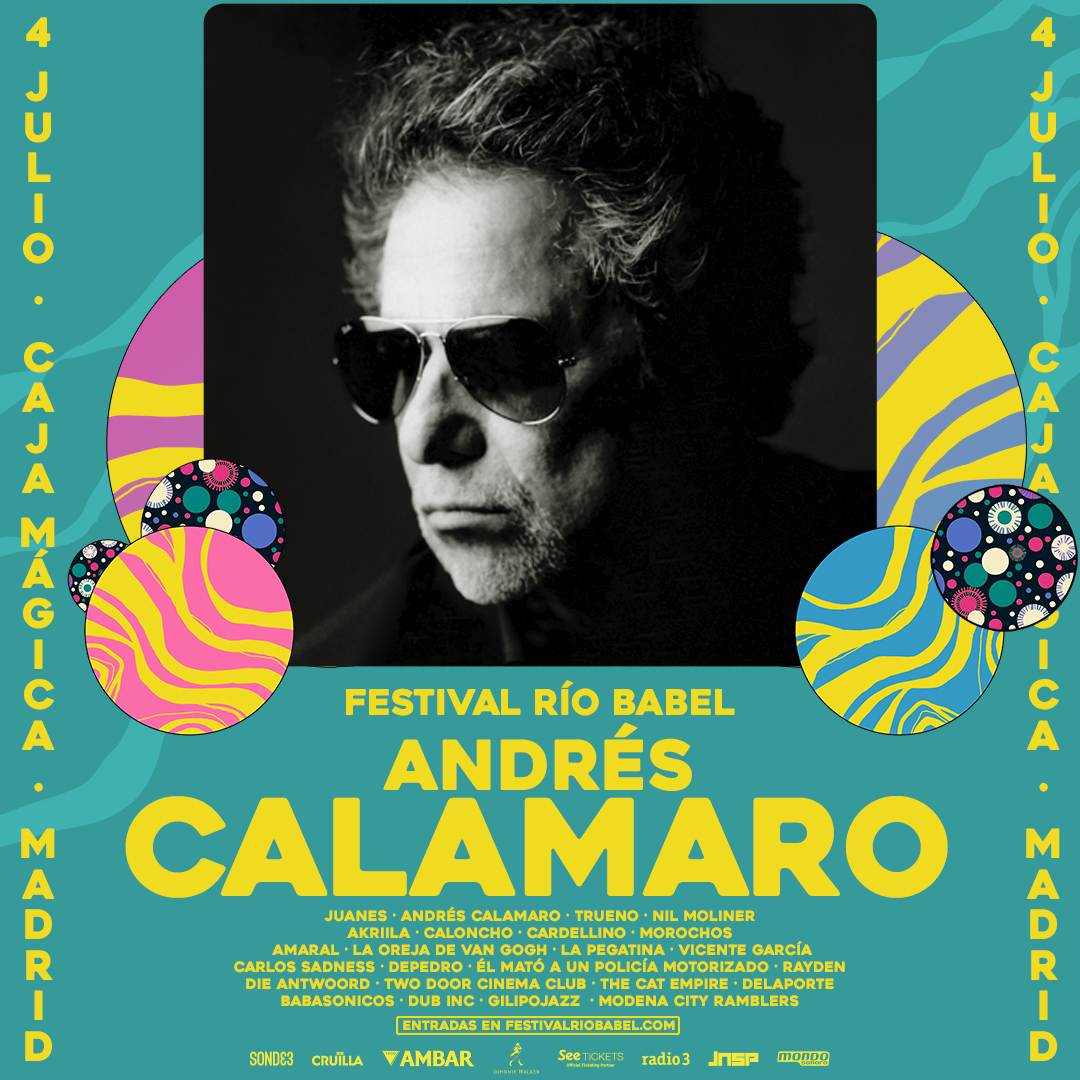 El artista argentino @a_calamaro actuará por primera vez en el Festival Río Babel. ¡Será otro de los shows más memorables de este año!. Entradas: bit.ly/3TSTgGQ