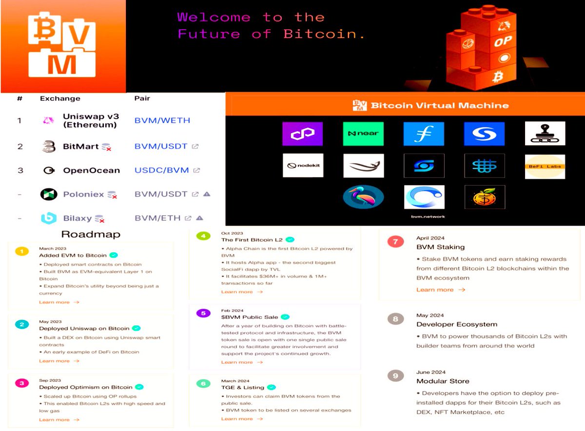 BITCOINTRAPPER's tweet photo. $BVM #BVM #BVMNETWORK 🟧

#BTC L2 x AI = the 2 of the main narratives of 2024 combined 🔀

🤖With Truly Open AI @BVMnetwork $BVM allows devs to deploy #AI models on their #Bitcoin L2 & embed #AI into their DAPPS📲

⏳Soon many AI L2 will be launched on #BVM w @CryptoEternalAI being one of their first partners 🤝