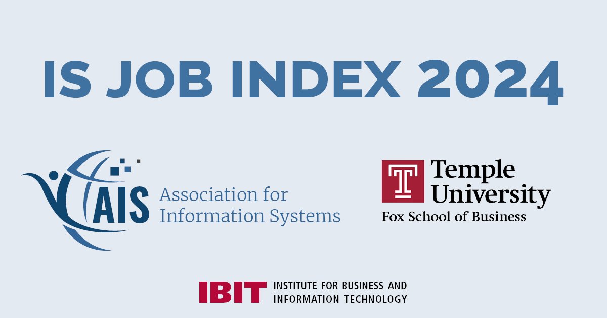 AIS and Temple University's Institute for Business and Information Technology invite participation in the forthcoming IS Job Index report, aiming to provide comprehensive insights into the placement and trends of graduates in information systems fields. ow.ly/3oGx50QW67p