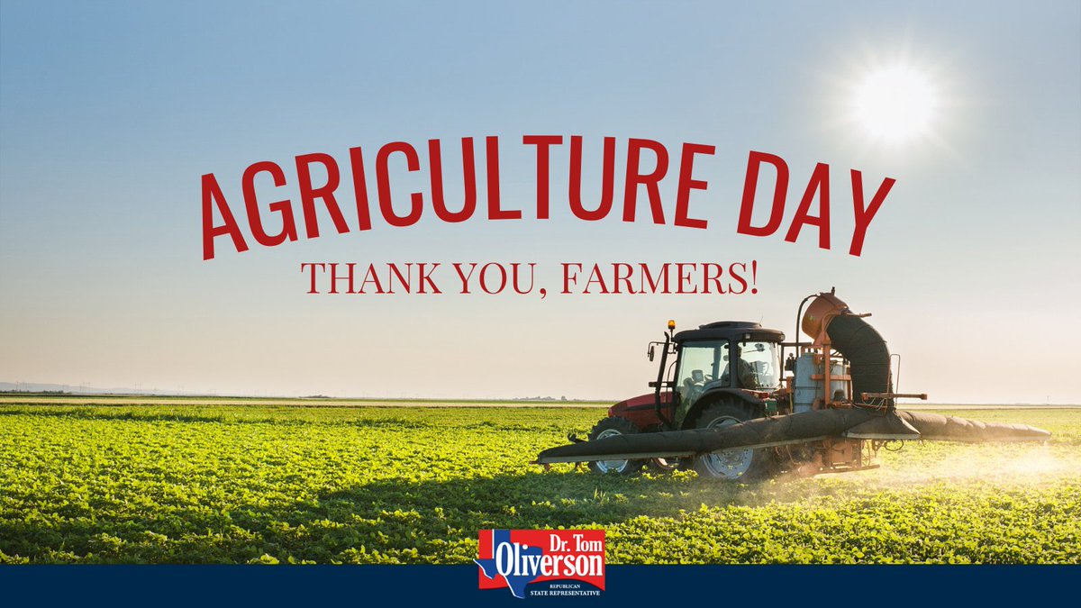 TomOliverson's tweet image. Happy National Agriculture Day! Thank you to the hardworking farmers and ranchers that feed our state and nation!

#txlege #txag