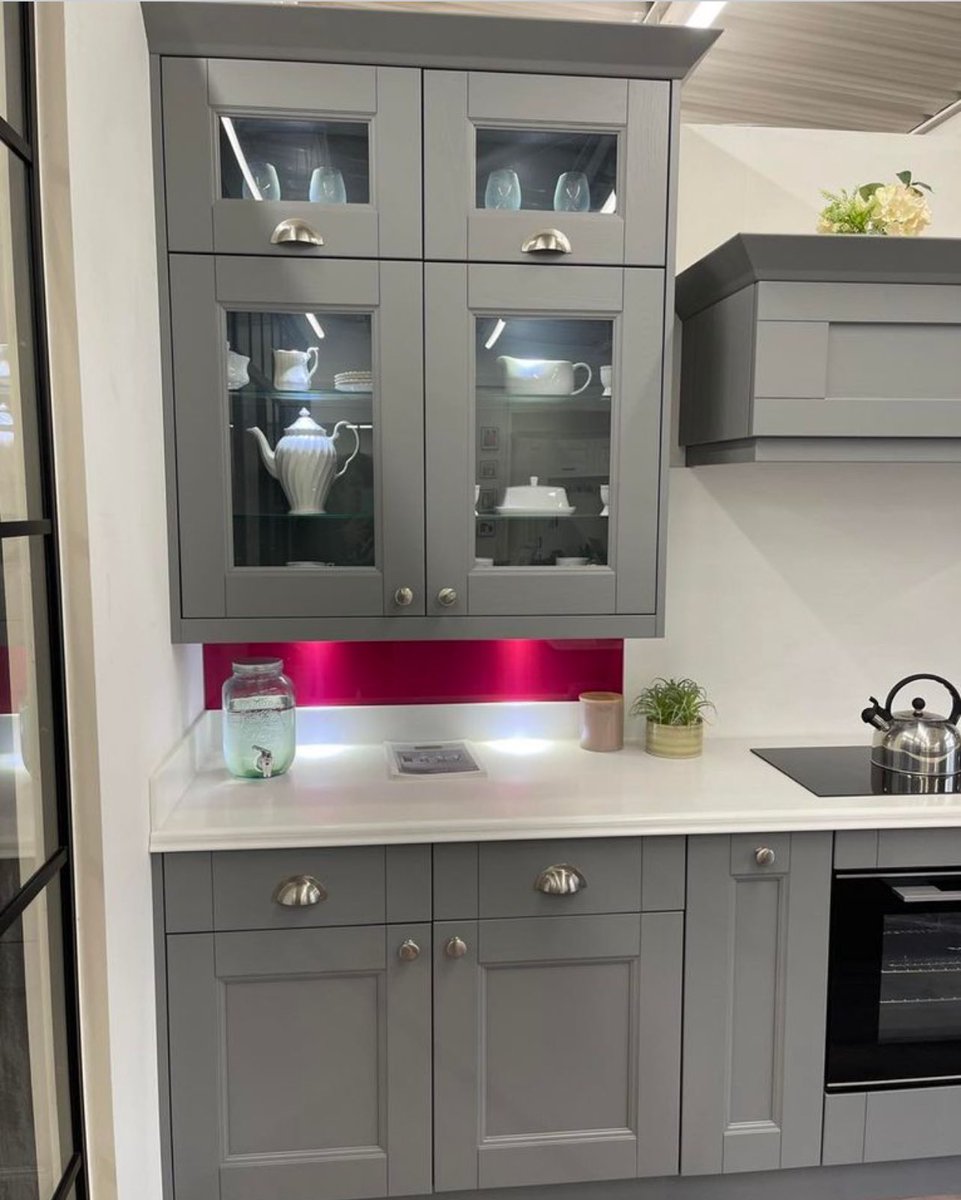 Display to clear. Cobble grey units only (no appliances or worktop). £1250. Please ring for details or check sizes on our Instagram/facebook pages.