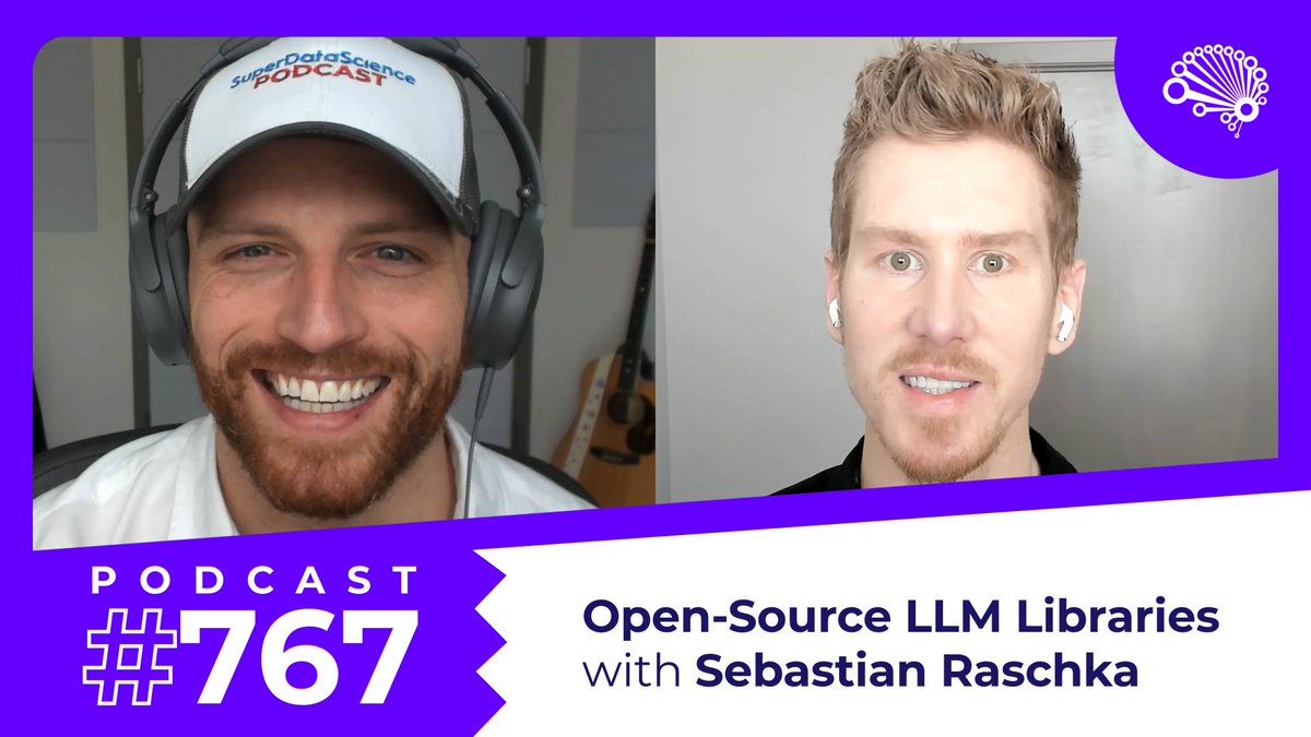 Today's superhuman guest is Dr. @rasbt, author of the bestselling 'ML with PyTorch and sklearn' book, iconic technical blogger (>350k followers) and Staff Research Engineer at @LightningAI. Hear him detail open-source libraries for LLMs. Watch here: superdatascience.com/767 More…