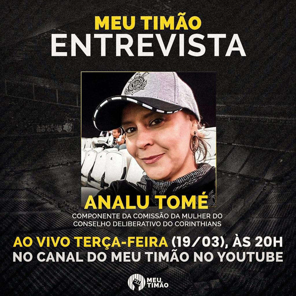 mtpccorinthians's tweet photo. Hoje a @bea_boleira e o @rvessoni entrevistam a @analutome Componente da Comissão da Mulher do Conselho Deliberativo do Corinthians! AO VIVO às 20h!
Inscreva-se em https://t.co/L4QYqtHc4W
#mtpc
#mulhercorinthiana
#corinthians https://t.co/xzFCtlIKsY