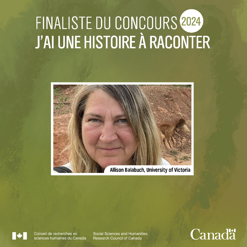 CRSH_SSHRC's tweet photo. ⭐Applaudissons les prochains finalistes du concours J’ai une histoire à raconter! #RécitCRSH

Allison Balabuch @uvic @AllisonBalabuch
Danielle Cruise @uOttawa
Amanda Dickson @UCalgary @traveloutdoorsy
Maxime Fecteau @UQAM

Découvrez leurs histoires : https://t.co/08gwlDt9SF
