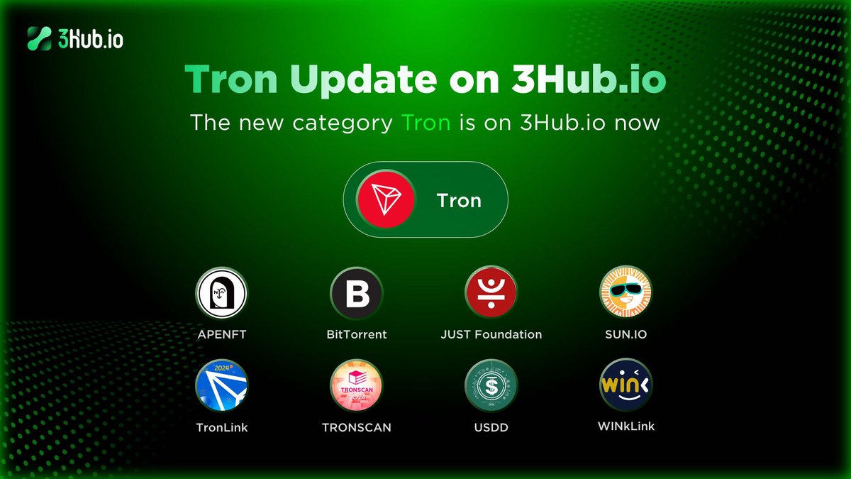 TRON launched on 3Hub.io right now! TRON leverages blockchain technology and peer-to-peer (P2P) networking to establish a decentralized content distribution platform. This disintermediates the content creation process, enabling creators to directly monetize their…