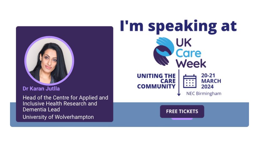 I’m delighted to be delivering a keynote presentation tomorrow at 1pm as part of this years @UKCareWeek This is a fantastic opportunity to raise awareness about Equality, Diversity and Inclusion and the importance of cultural inclusivity in #dementia care. Who else is going?