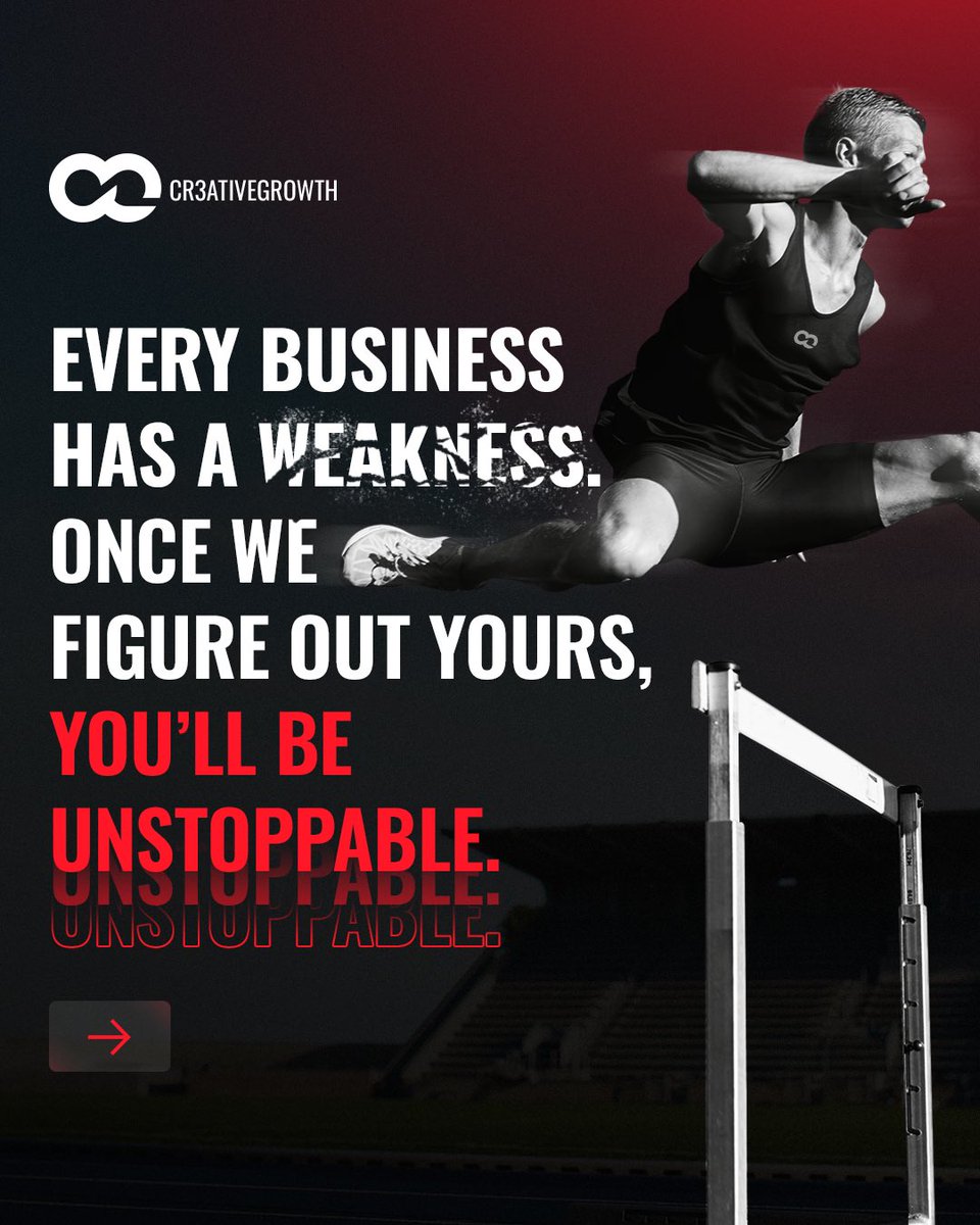 Cr3ativeGrowth's tweet photo. Discover your business’s weaknesses, and watch us make them disappear. Ready to level up? Let’s talk! 💡🚀 

#advisory #DigitalMarketing #LeadGeneration #Funnel #Sales #Branding #AI #Cr3ativegrowth #BusinessTransformation #Socialmedia #marketingagency #marketing #brandingdesign https://t.co/Sbb4PhdQGm
