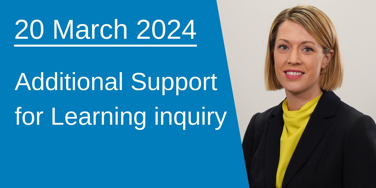 Tomorrow morning we'll hold the final public evidence session in our Additional Support for Learning inquiry. We'll be exploring the key issues raised over the course of the inquiry with @JennyGilruth. Watch live from 9.30am: ow.ly/UQtW50QWRxR