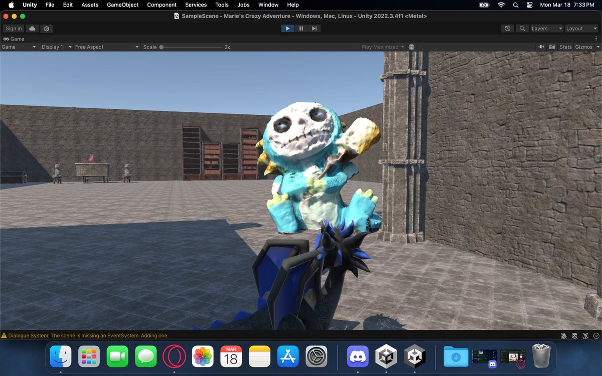 RavenTechStudio's tweet photo. So we may have some questionable design choices for the level, but we love it! This is our current project named, Marie's Crazy Adventure! We are super early in development, but excited to see what we can make! #indiegamedeveloper #indiegame https://t.co/xYCDleVSYl