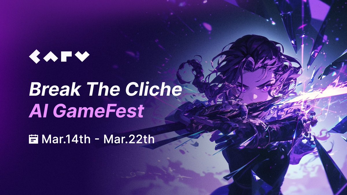 carv_official's tweet image. #AIGameFest2024 welcomes participants to its three exciting competitions: Storyteller, Designer, and Director. Challenge cliches and showcase your innovative use of AI.

⚡️Storyteller Challenge: carv.io/events/c4e63c9…
⚡️Designer Challenge: carv.io/events/55ad40d…
⚡️Director…