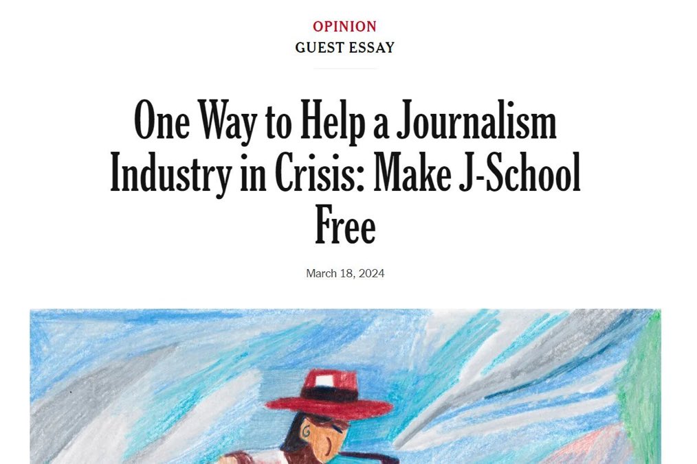The structural problems that lead to journalists not being able to make a living is absolutely NOT “subsidize the creation of more journalists who can’t get paying jobs.” I feel fairly confident about this.
