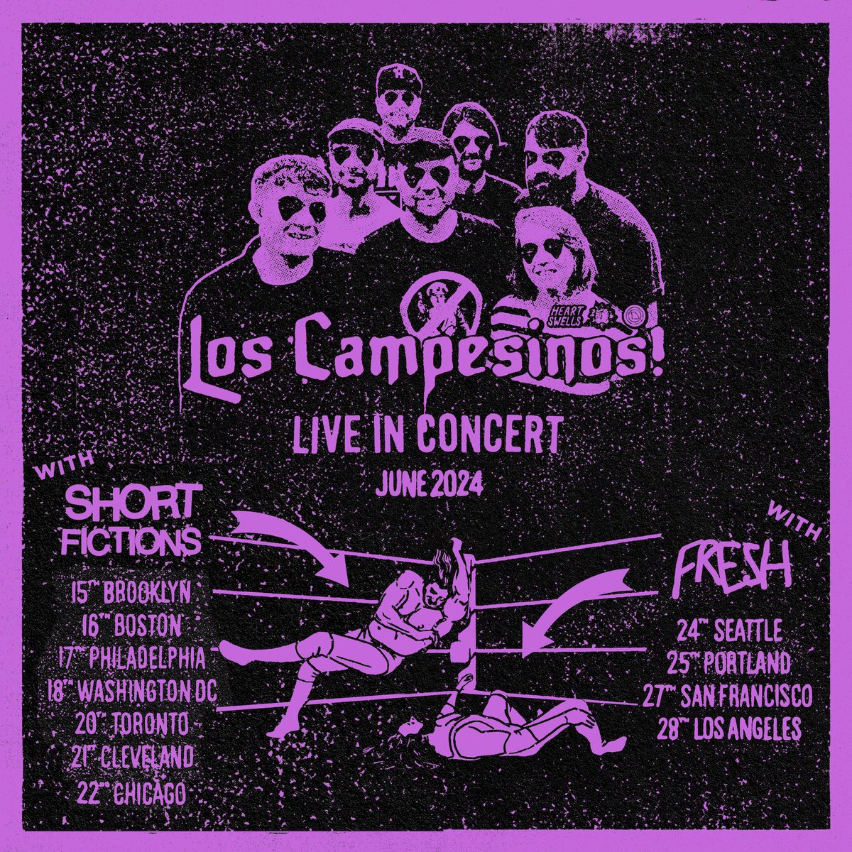 Counting the days until these shows with @short_fictions and @freshpunks! By the time these roll around, you’ll have new LC! music… DC 9️⃣7️⃣% sold Toronto 9️⃣4️⃣% sold San Fran 9️⃣7️⃣% sold 🚫 Brooklyn, Chicago, Seattle SOLD OUT ￼🎟️ linktr.ee/LosCampesinos