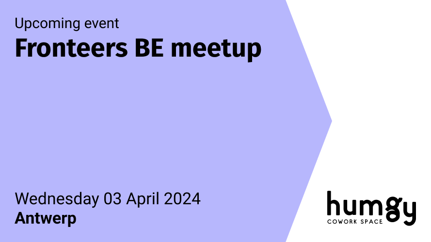 Fronteers Belgium (@fronteersbe) on Twitter photo Hey Antwerp folks! 👋
On the 3rd of April we're organising a meetup <a href="/Humgy_Cowork/">Humgy Cowork, Meeting Rooms and (Virtual) Offices</a> and you are all welcome to join us! Hey Antwerp folks! 👋
On the 3rd of April we're organising a meetup <a href="/Humgy_Cowork/">Humgy Cowork, Meeting Rooms and (Virtual) Offices</a> and you are all welcome to join us!