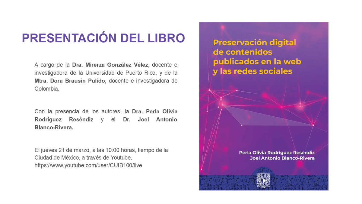 polivia1's tweet image. El jueves 21 de marzo les esperamos en la presentación en línea.