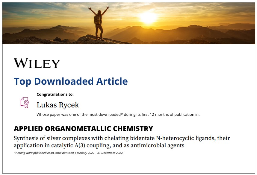 Rycek_Lab (@rycek_lab) on Twitter photo Our paper is amongst the most downloaded papers from Applied Organometallic Chemistry! <a href="/Wiley_Chemistry/">Wiley Chemistry</a> <a href="/science_charles/">Faculty of Science of Charles University</a>
Check it out:
onlinelibrary.wiley.com/doi/10.1002/ao… Our paper is amongst the most downloaded papers from Applied Organometallic Chemistry! <a href="/Wiley_Chemistry/">Wiley Chemistry</a> <a href="/science_charles/">Faculty of Science of Charles University</a>
Check it out:
onlinelibrary.wiley.com/doi/10.1002/ao…