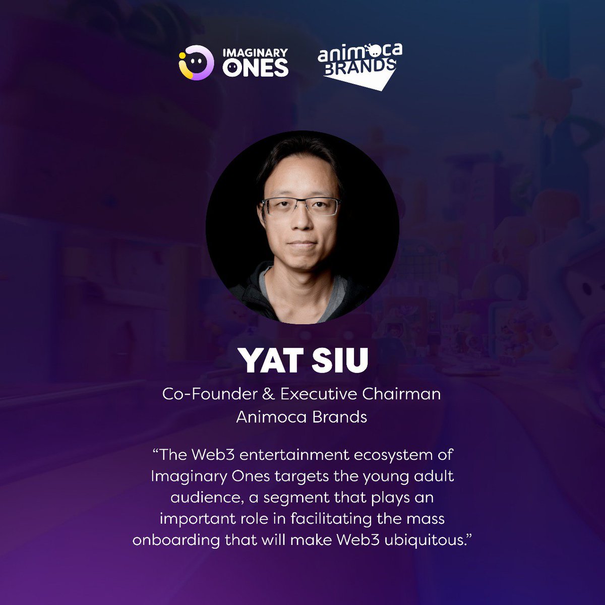 Imaginary Ones | $BUBBLE 🫧🫧🫧 (@imaginary_ones) on Twitter photo We are deeply grateful to <a href="/ysiu/">Yat Siu</a>, Co-Founder of @AnimocaBrands, for embracing our vision as the world's leading web3 entertainment company.
Our mission is to drive interconnected experiences throughout our entertainment ecosystem, spanning gaming, content, and merchandise. We are deeply grateful to <a href="/ysiu/">Yat Siu</a>, Co-Founder of @AnimocaBrands, for embracing our vision as the world's leading web3 entertainment company.
Our mission is to drive interconnected experiences throughout our entertainment ecosystem, spanning gaming, content, and merchandise.