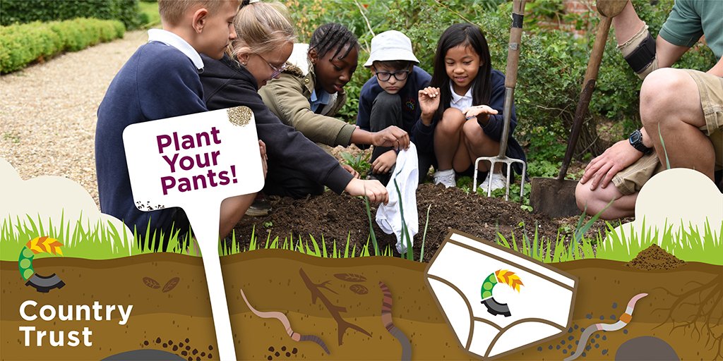 Tackling poor soil health is vital to fighting climate change. Take part in #PlantYourPants and join @CountryTrust on a journey of soil discovery. Plant some pants. Dig them up 8 weeks later. How many holes in them? Sign up at countrytrust.org.uk/plantyourpants