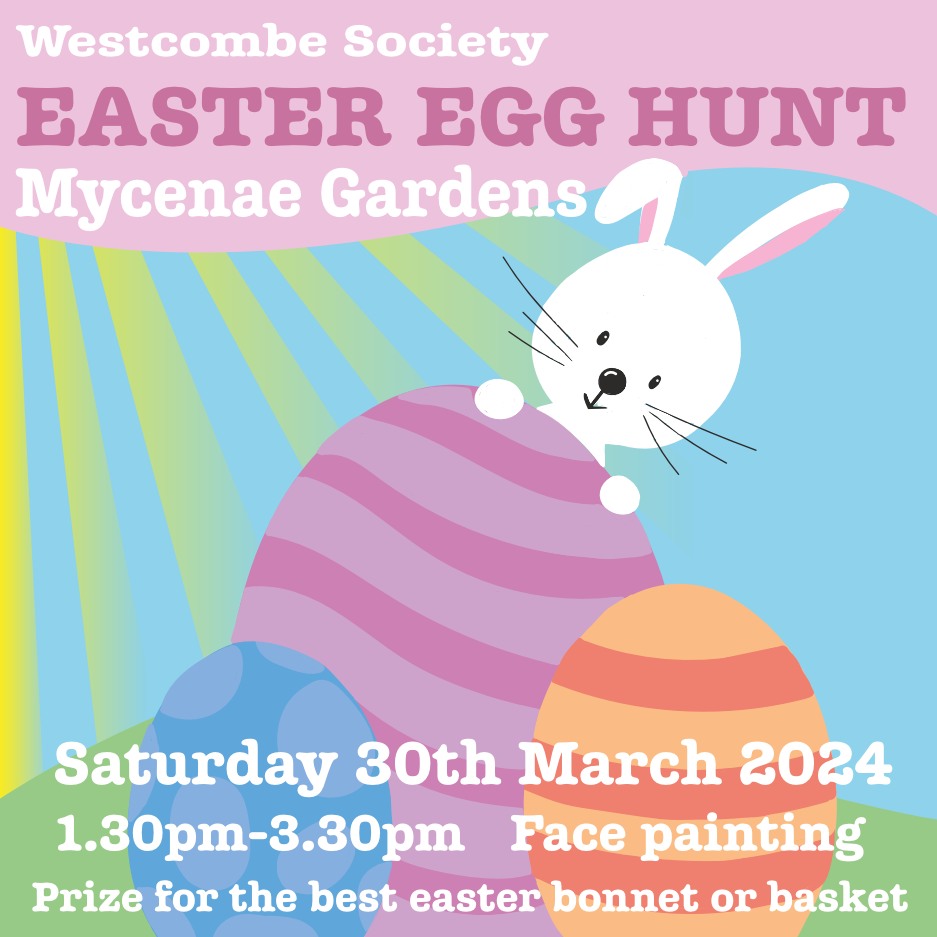 Next Sat 30 March 1.30-3.30pm join the Westcombe Society for their annual Easter Egg Hunt in Mycenae Gardens! £2.50 per child, face painting, prize for best Easter bonnet / basket Our cafe will be open, come along for some local family fun! #WestcombePark #Blackheath #Greenwich