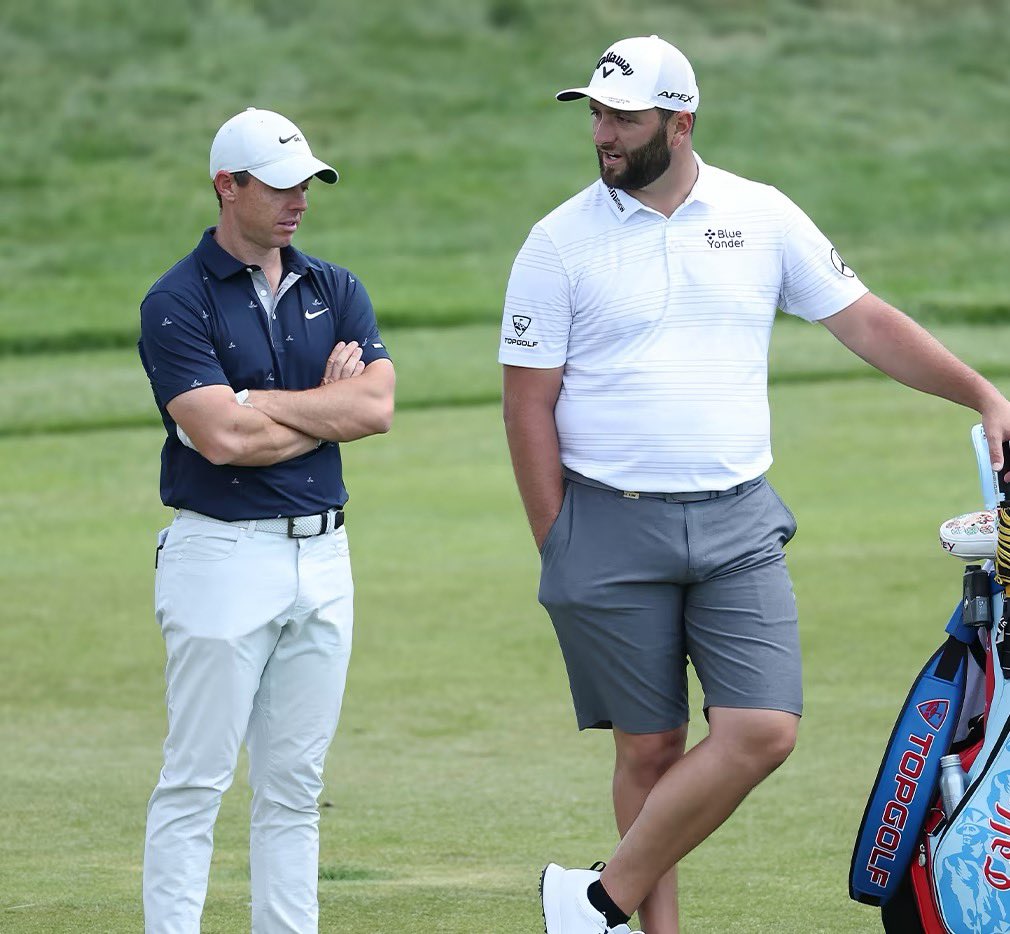 PGATUOR's tweet image. Rory Mcllroy commented on Jon Rahm’s Champions Dinner menu saying “Someone needs to tell him the dinner is in Augusta, not Madrid. There won’t be too many empty plates there.” 

Rahm replied saying “The only way Rory ever attends a Champions dinner is if he’s the waiter.”