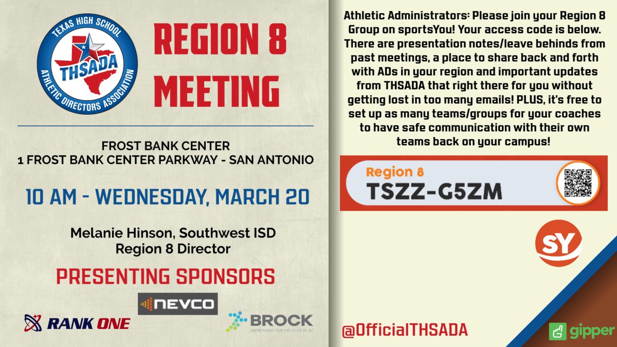 FINAL REMINDER: Our next Region Meeting for membership (and our sponsors) throughout Hill Country and Greater San Antonio is tomorrow.